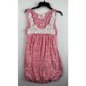Debbie Miller for RIGO Womens Medium Tank Top Dress Lace Accents Faded Pink
